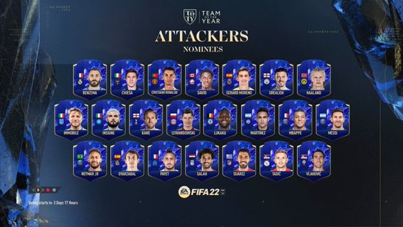 TOTY nominé attaquant