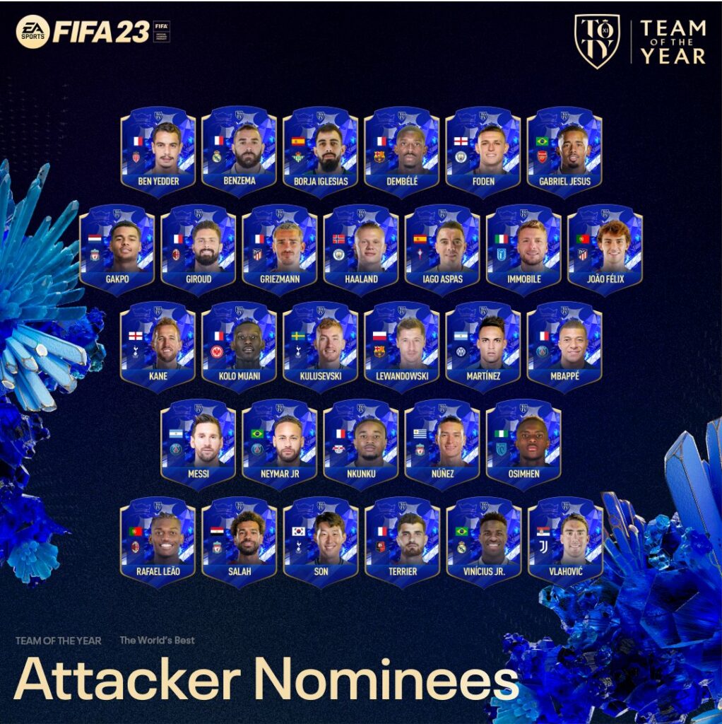 attaquants nominés TOTY FIFA 23