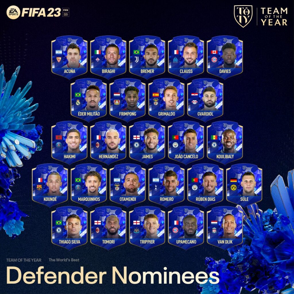 défenseurs nominés TOTY FIFA 23