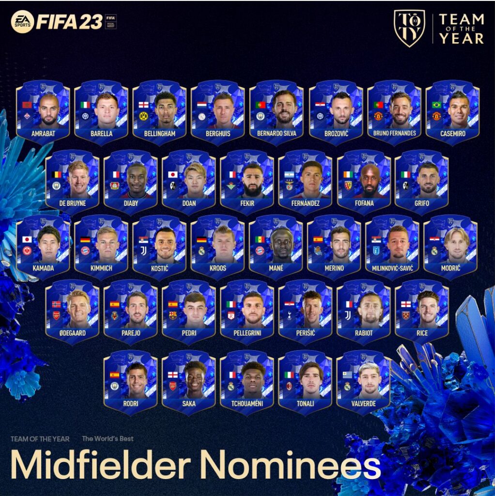milieux nominés TOTY FIFA 23
