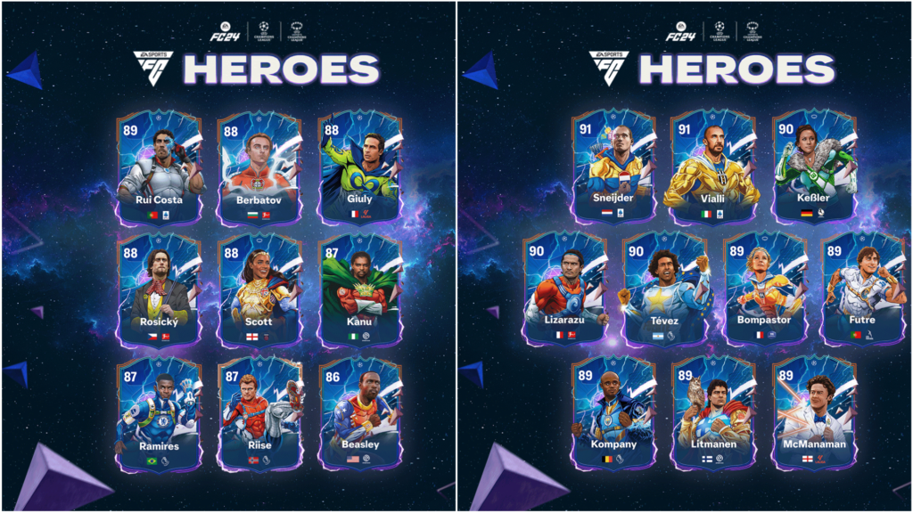 Quelles sont les nouvelles cartes héros Ultimate Team EA FC 24