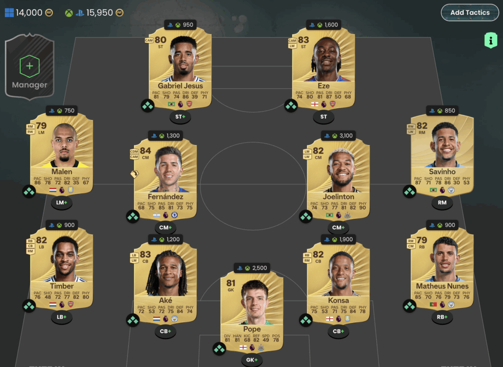 équipe-premier-league-pas-chère-fc26